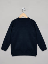 Load image into Gallery viewer, Boys winter woolen full sleeves round neck sweater in navy
