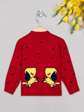 Load image into Gallery viewer, Unisex winter woolen full sleeves  sweater in red
