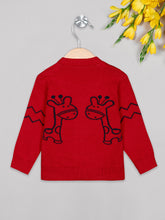 Load image into Gallery viewer, Unisex winter woolen full sleeves  sweater in red 
