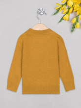 Load image into Gallery viewer, Boys winter woolen full sleeves round neck sweater in yellow and white combination

