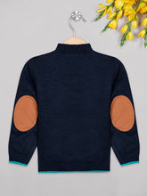Load image into Gallery viewer, Boys winter woolen full sleeves round neck sweater in navy colour
