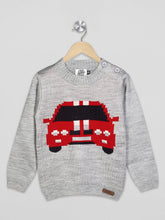 Load image into Gallery viewer, Boys winter woolen full sleeves round neck sweater in grey
