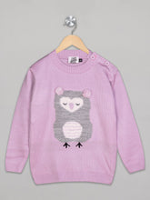 Load image into Gallery viewer, Boys winter woolen full sleeves round neck sweater in purple
